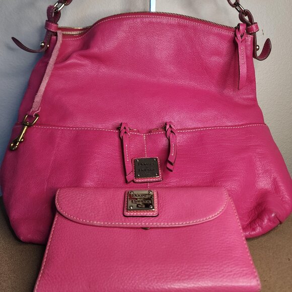 Dooney & Bourke Leather Dillen Satchel with Wallet Bundle